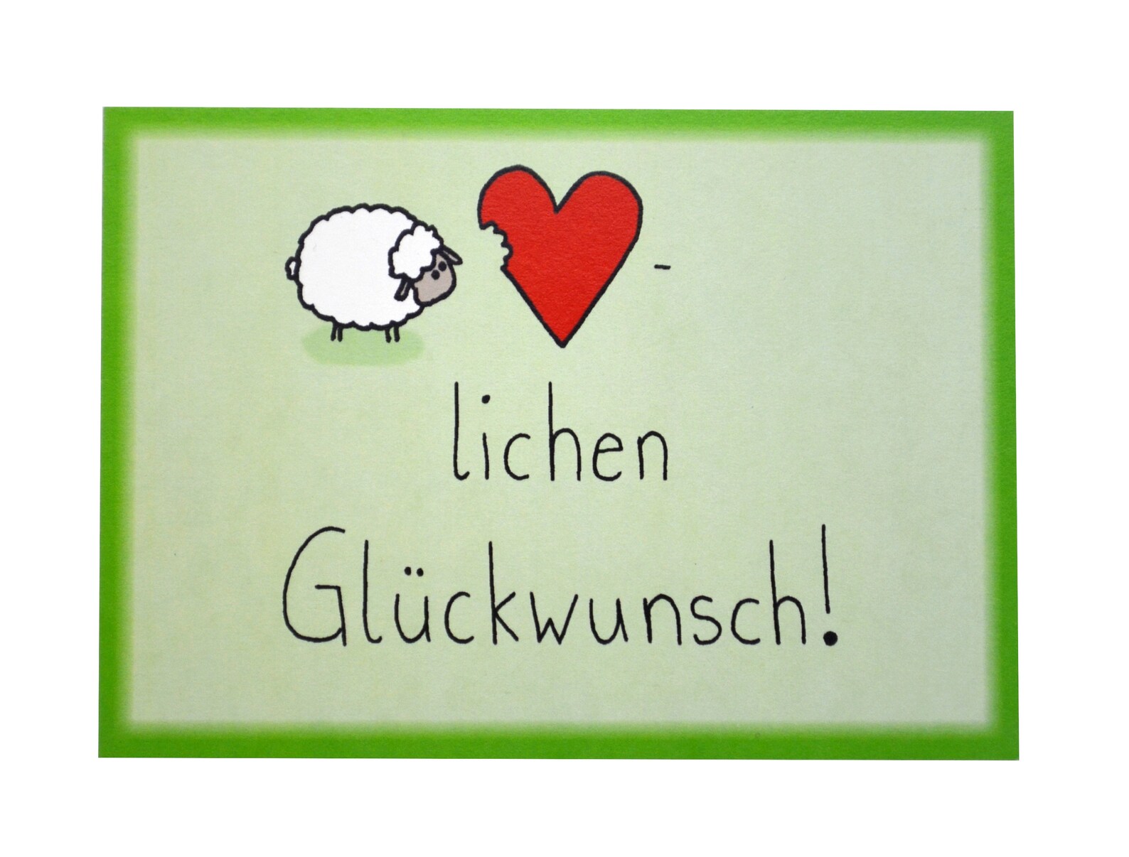 Schaf Postkarte Herzlichen Glückwunsch 100 Recycling Papier A6