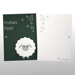 Cartolina di Natale con pecore "Buon Natale Verde Scuro" Carta riciclata al 100% A6 Biglietto di Natale Biglietto di Natale Tempo dell'Avvento Post Verde Buon Natale