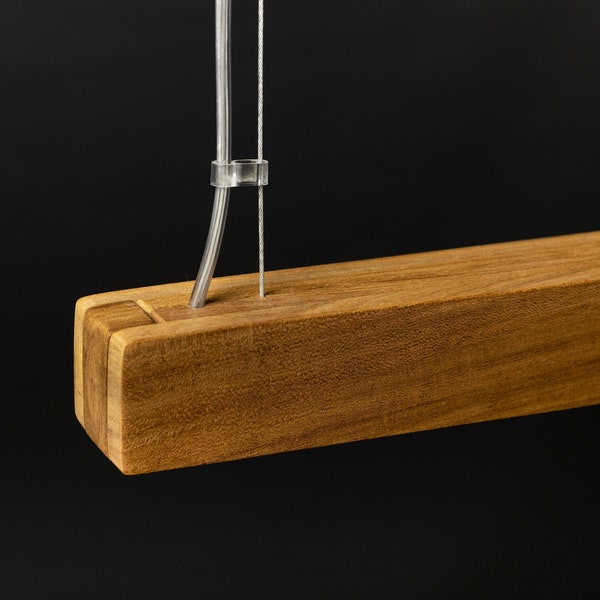 Slim PETIRIBI - Minimalist pendant lamp made of selected wood. Totally handmade product.