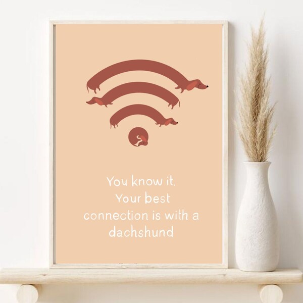 Dachshunds Teckel Downloadable printable print digital illustration for Sausage Dogs Teckel.