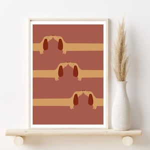 Dachshunds Lovers Downloadable printable print digital illustration for Sausage Dogs Teckel