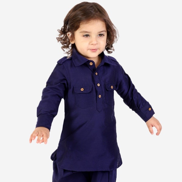 Boy's Navy Pathani Suit/Boy's Pathani Set/Kids Kurta/Kids ethnic wear/Boys Festive wear