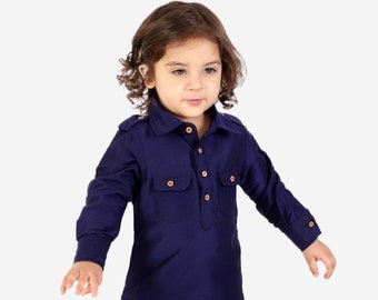 Boy's Navy Pathani Suit/Boy's Pathani Set/Kids Kurta/Kids ethnic wear/Boys Festive wear