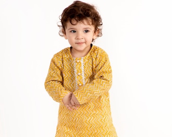 Boys Kurta/Mustard Kurta Dhoti/Baby Boy traditional Dhoti/Cute Kurta Boy/Festive wear/Cotton Kurta Dhoti