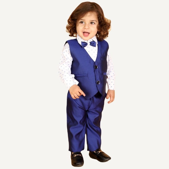 formal azul niño con chaleco / de fiesta para niños - Etsy España