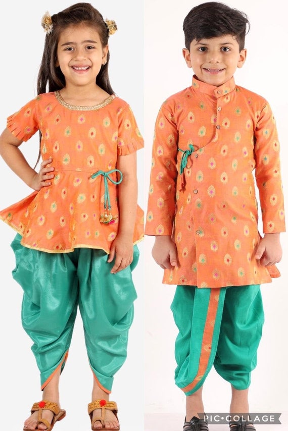 Buy Yellow Haldi Peplum Kurta with Dhoti Pants by Designer DEEP THEE Online  at Ogaan.com
