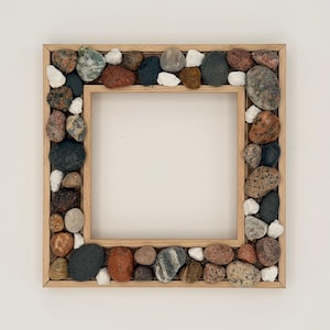 Stone Picture Frame: Natural Desk Decor and Rustic Magnetic Frame