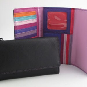 multi coloured leather purse