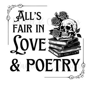 Alles ist fair in Liebe und Poesie, herunterladbares PNG, digitale Datei, sofortiger Download, ttpd, Abteilung für gefolterte Dichter