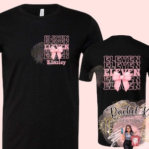 Nome personalizado e idade aniversário - laço rosa - nove, dez, onze, doze, ... qualquer número e nome que você quiser! png alta qualidade