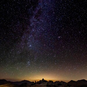 Milky Way in the Mountains with Color: Photograph