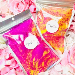 FIZZY BATH Bomb Dust Salts | Colourful Scented Fun | Gifts for Kids Her Him | Resealable Pouch | UK Handmade | Fruity Fragrances | Self Care