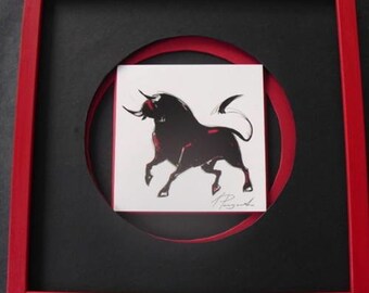 Wall decoration bullfight theme "bull in the center of the arena" for aficionados