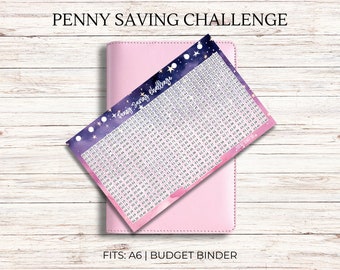 1p Penny Savings Challenge Holes Punched 2023 | Cash Stuffing | A6 Budget Binder | Cash Envelope Wallet | Budget Planner | Saving Tracker