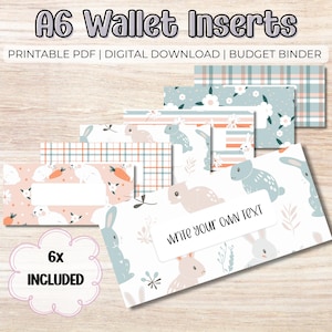Insertos para guardar dinero en efectivo: huevo de Pascua imprimible en formato PDF A6, billeteras con carpetas de presupuesto, etiquetas con cremallera para billeteras, extras para presupuestos, sistema de sobres para efectivo