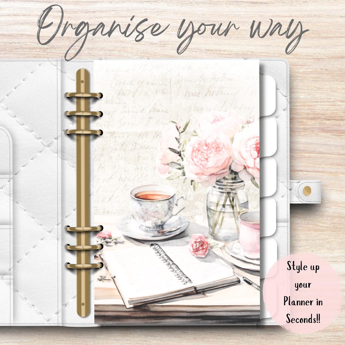 Desk Scene Planner Dashboard - A6 Printable A4 & US PDF Digital ...