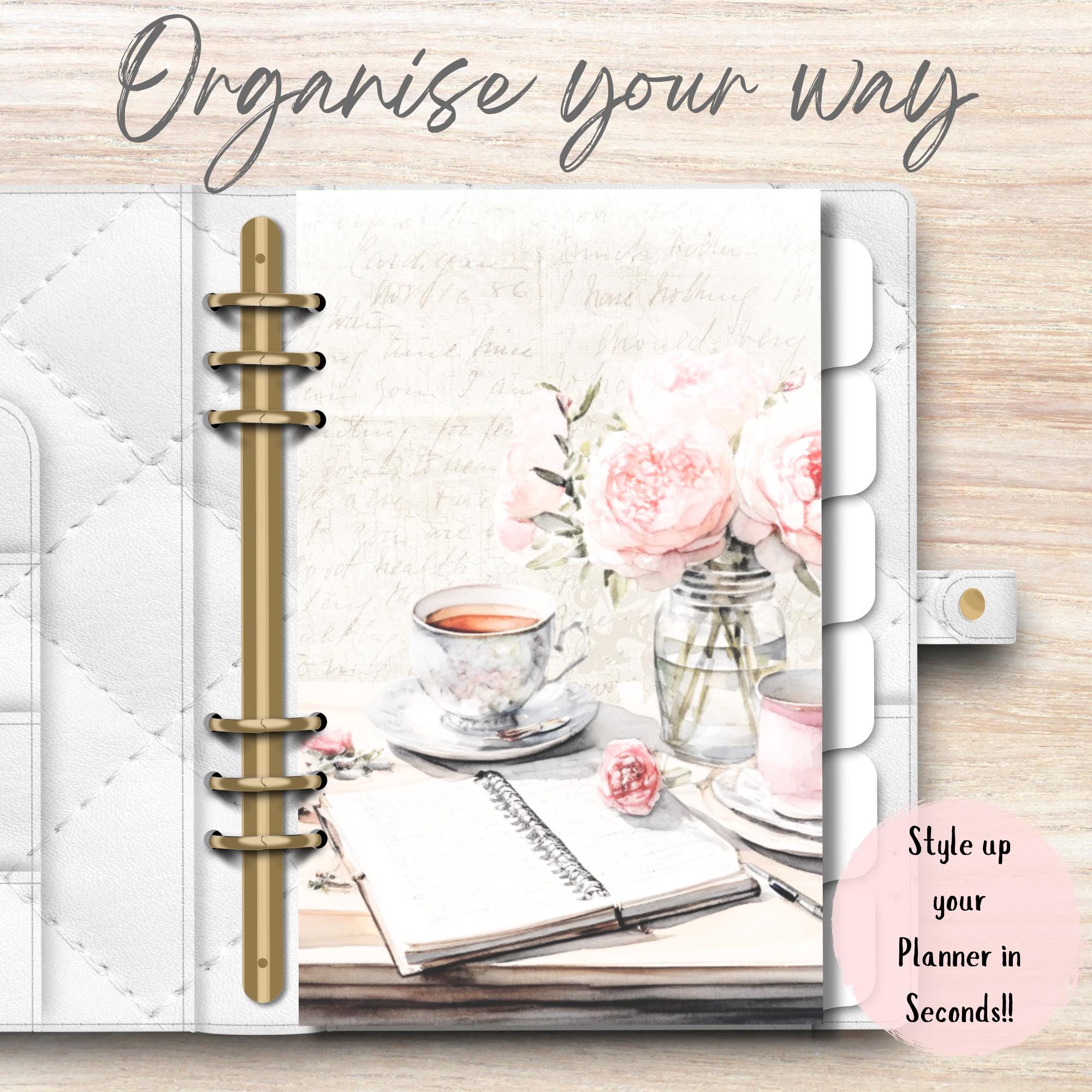 Desk Scene Planner Dashboard - A6 Printable A4 & US PDF Digital ...