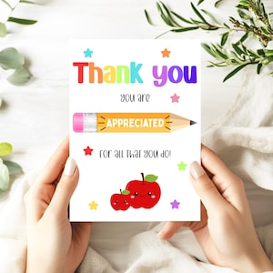 Carte de voeux de remerciement pour le professeur - Impressionnant carte de remerciement géniale - Cadeau de fin d'année pour professeur - A4 et lettre US - Téléchargement immédiat