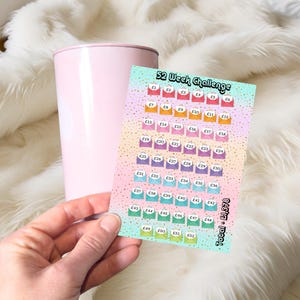52 Week Challenge Money Tin Sticker - Save 1,378 pounds, Money Saving Challenge, Envelope Savers, Annual Savers, Weekly Saving Trackers