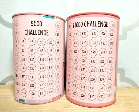 500 1000 Tin Tracker Sticker Money Saving Challenge | Cash Stuffing | Savings Tracker | Debt Challenge | Saving Tracker | Budgeting Stickers