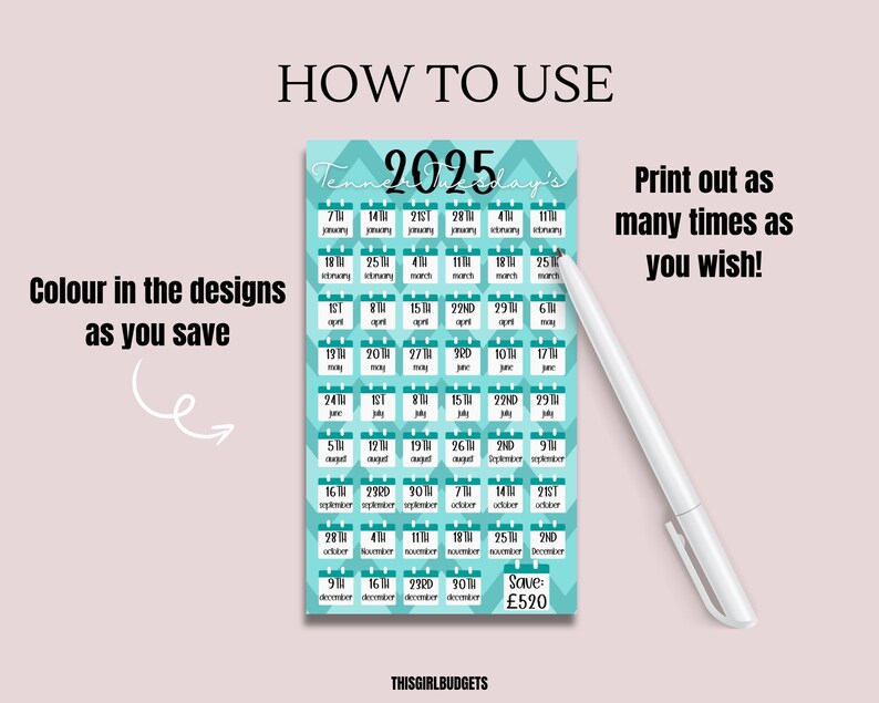 Tenner Tuesday 2025 Tenner Tuesday Saving Challenge - Printable A6 PDF Download Bundle ...