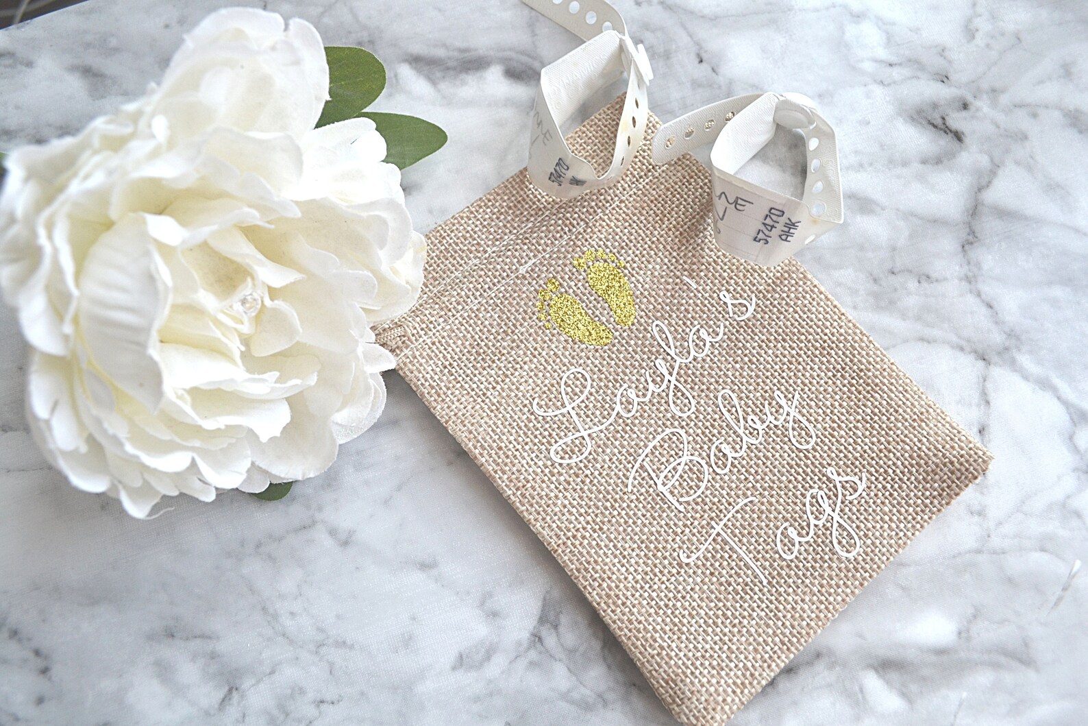 Personalised Baby Name Bag for Hospital Tags Jute Bag Etsy