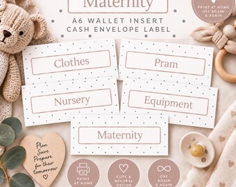 Maternity Savings Wallet Inserts, Baby Budget Cash Stuffing Printable's