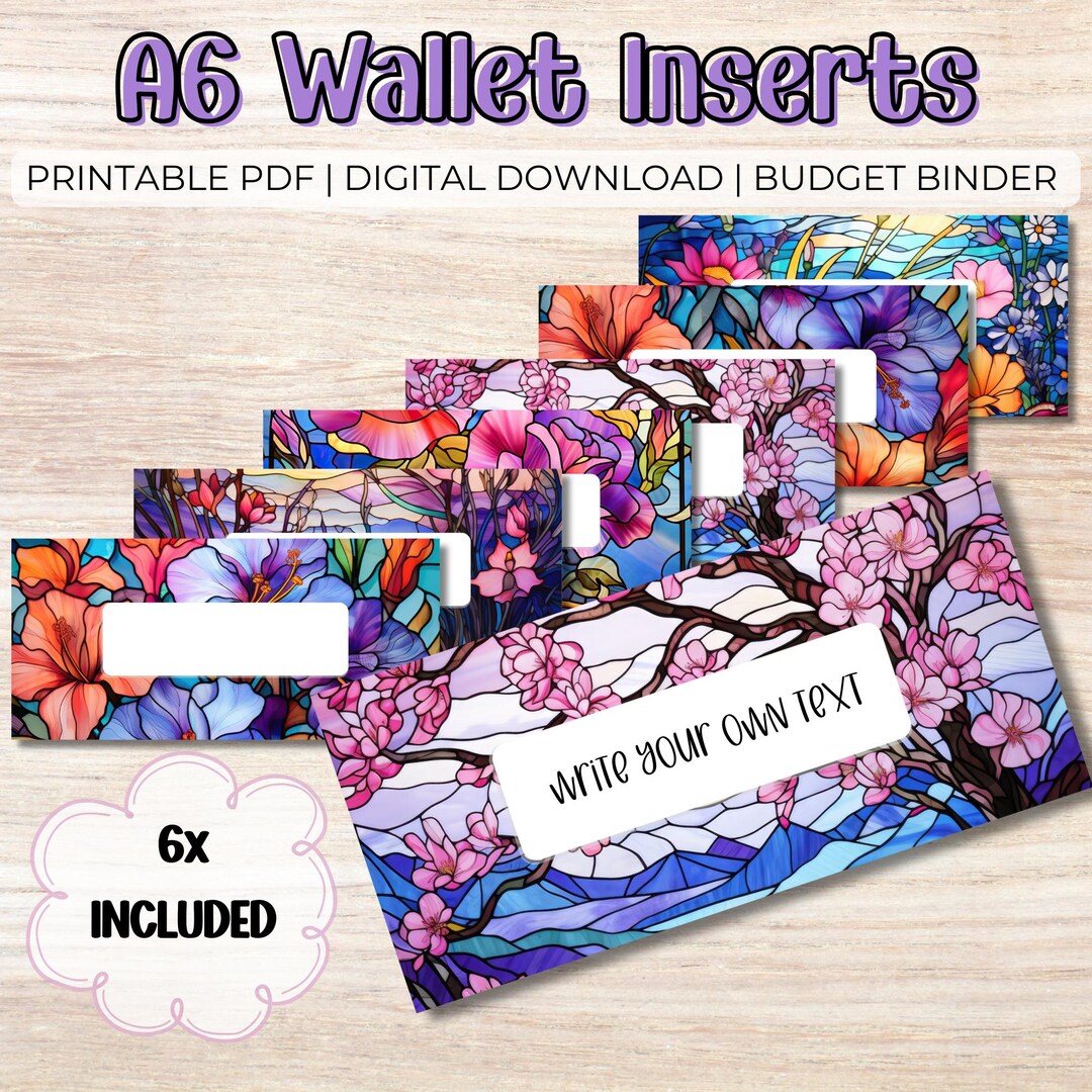 Cash Stuffing Inserts - A6 PDF Printable Stained Glass, Budget Binder ...