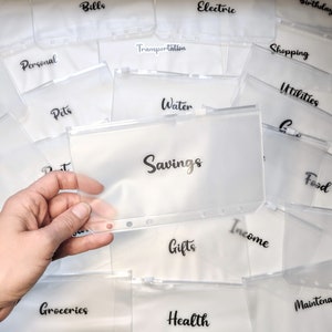 A6 Cash Stuffing Pre Labelled Envelope Zipper Wallets, multiple budgeting categories to choose from.