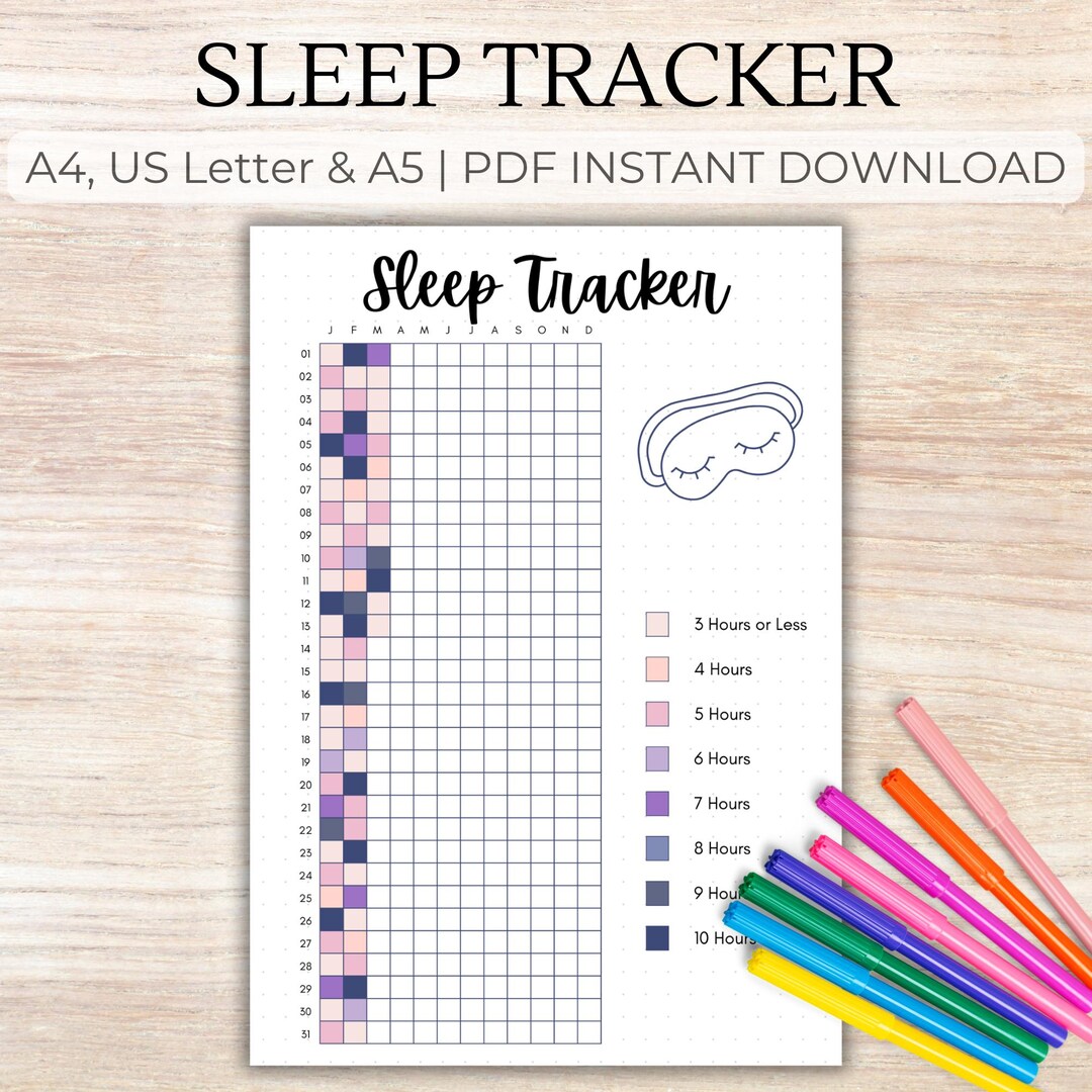 Sleep Tracker - PRINTABLE A4, US & A5 Journal Page, Bullet Dot Grid ...