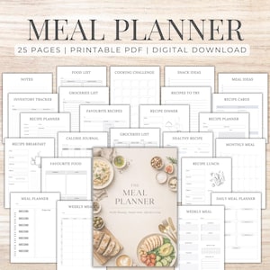 Meal Planner Printable 25 pages
Luxury minimal bundle
