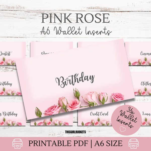 Cash Wallet Digital Inserts Etsy