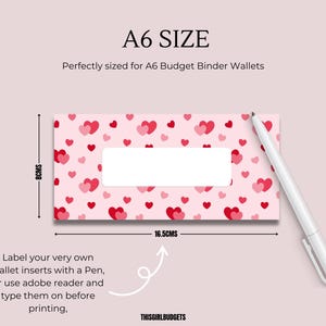 Valentines Inserts - A6 PDF Printable Cash Stuffing, Budget Binder ...
