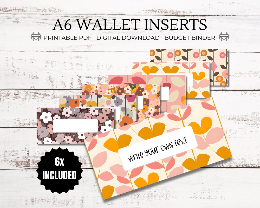 Boho Floral Inserts - A6 PDF Printable Cash Stuffing, Budget Binder ...