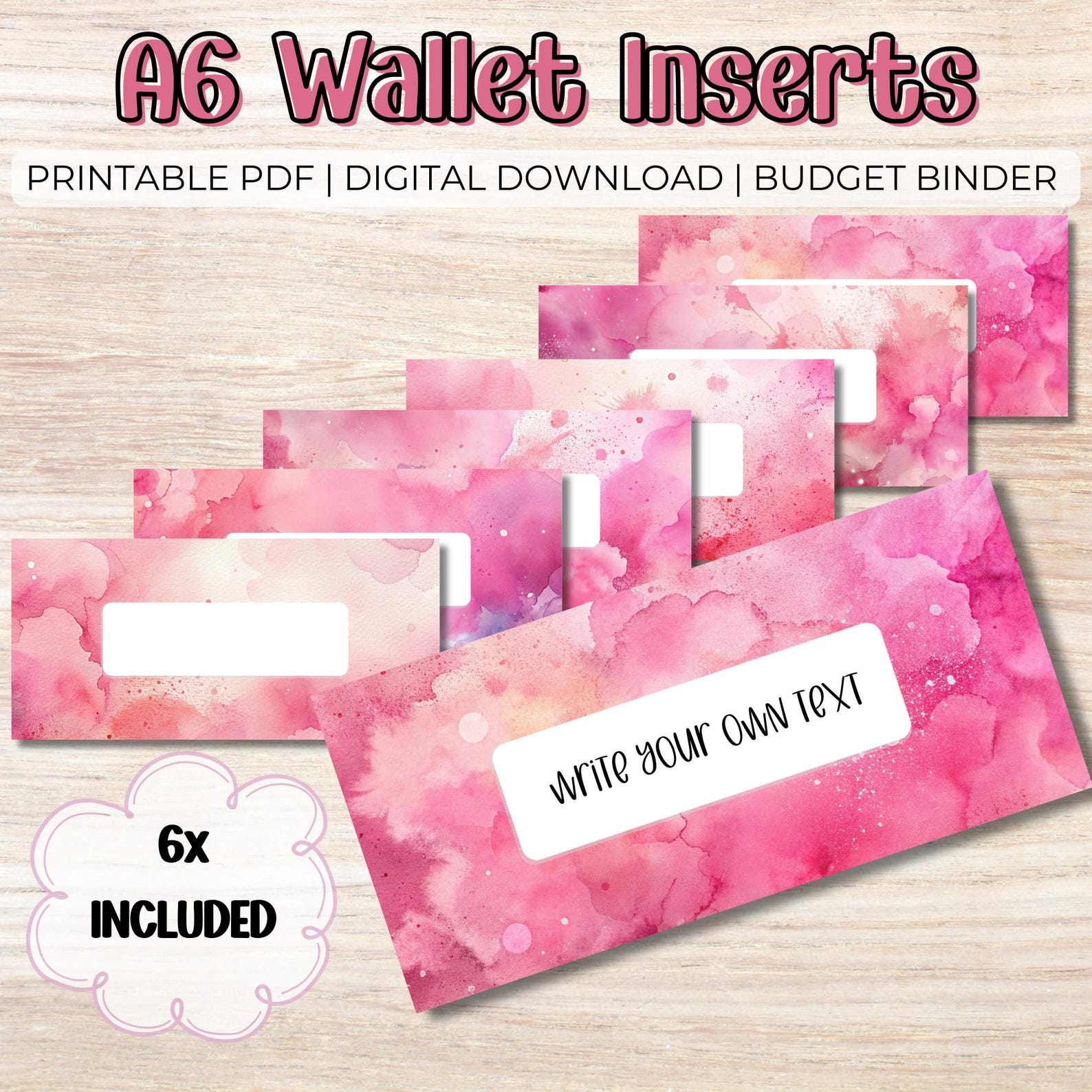 Budget Binder Inserts - A6 PDF Printable Cash Stuffing, Ink Splatter ...