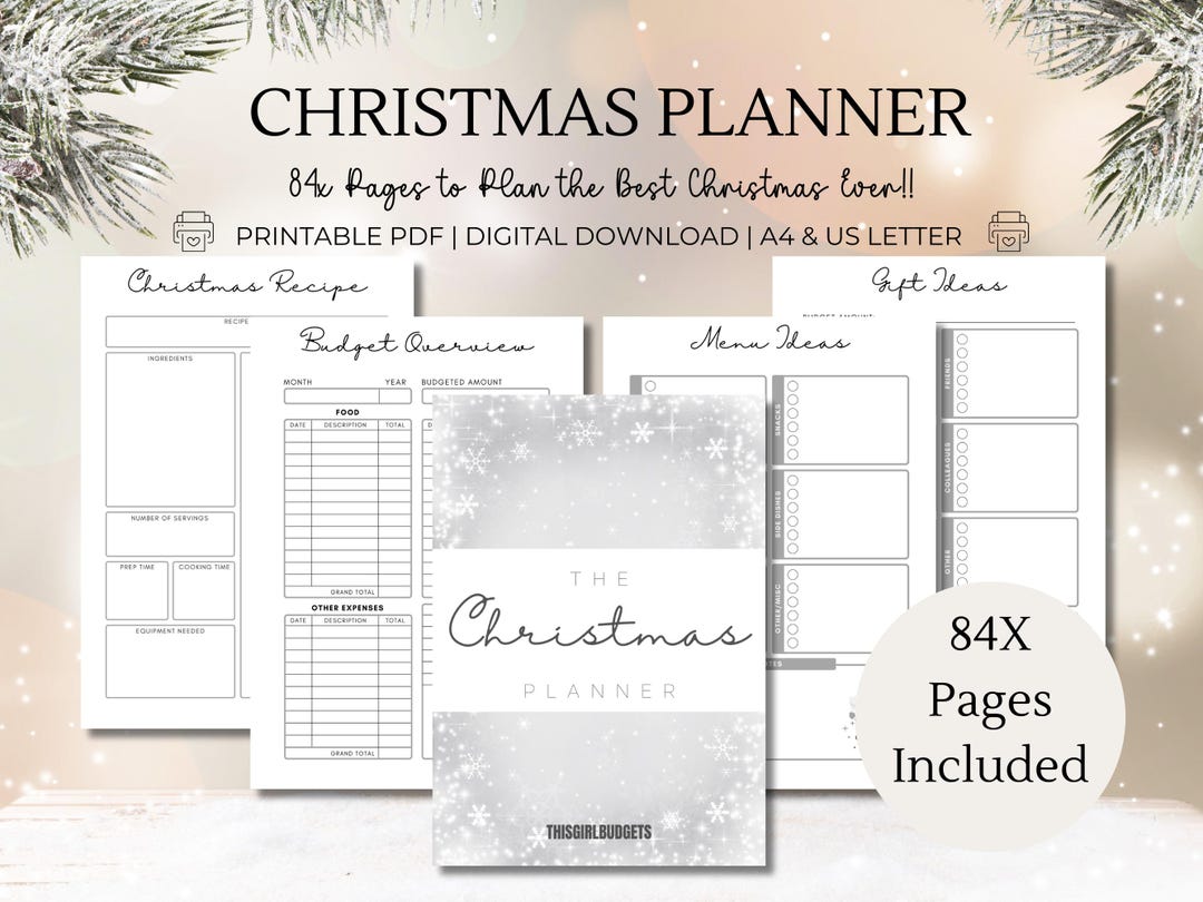 Ultimate Christmas Planner Printable PDF - Holiday Organiser Book ...
