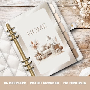 Home Planner Dashboards - A6 Printable PDF Download - Budgeting Binder Insert, Cash Stuffing Envelope System, Print at Home Inserts