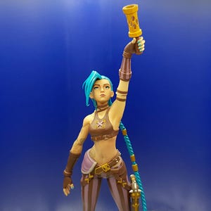 Jinx Inspired 3D Resin Figure – LoL Fan Art Collectible – League of Legends Statue