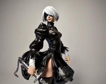 NieR: Automata (2B) | Figurka drukowana w 3D i malowana ręcznie |