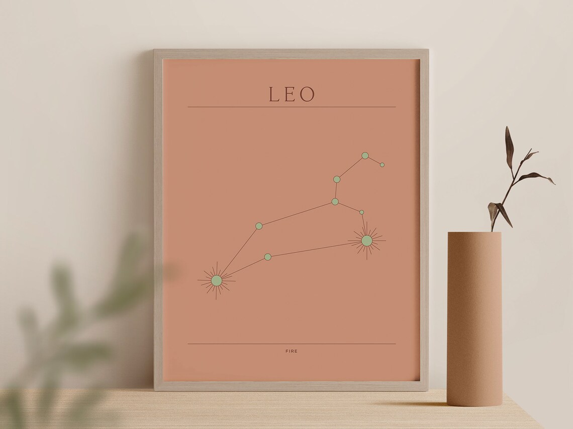 Leo Astrology Wall Art Impresión de arte Etsy
