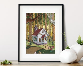 Goldilocks Print | Forest Print | Nature Print | Inspirational Print | Original Art Print | Signed Art Print | Retro Print | Kids Wall Art