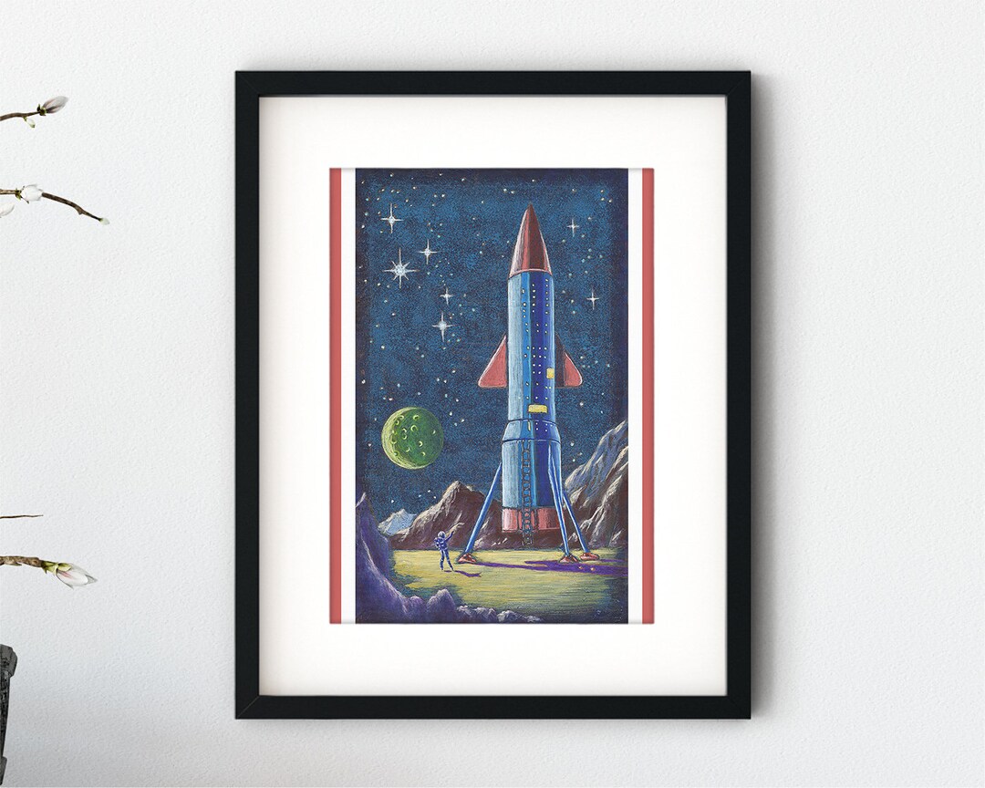 Spaceship Print Space Art Print Space Decor Print Etsy