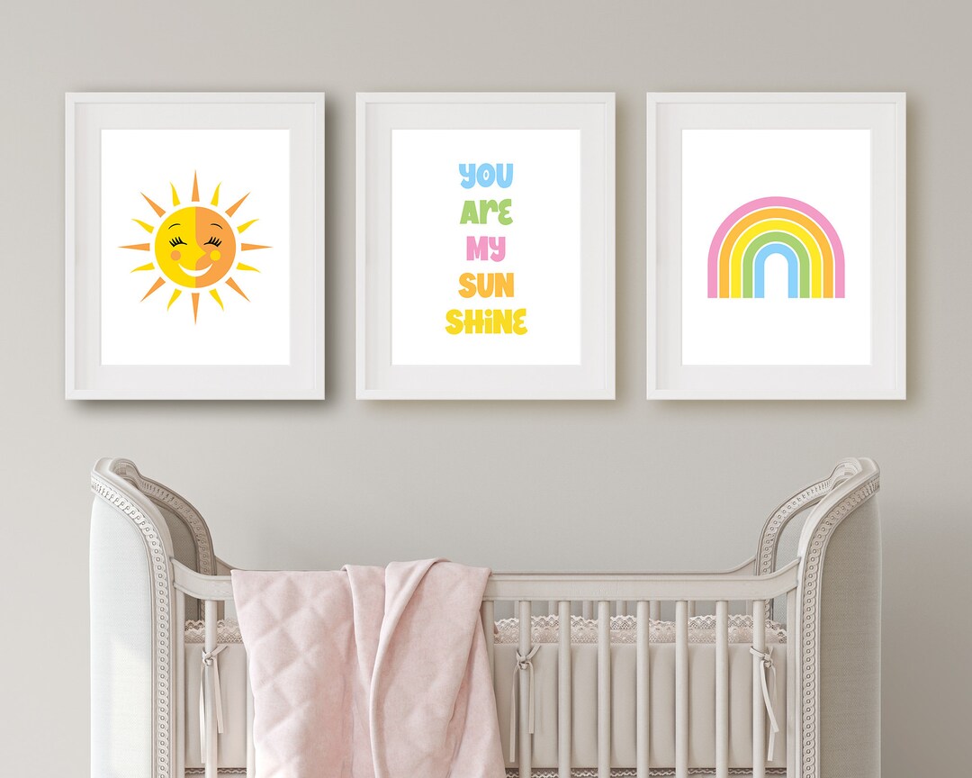 Set of 3 You Are My Sunshine Room Decor Prints Nursery Etsy