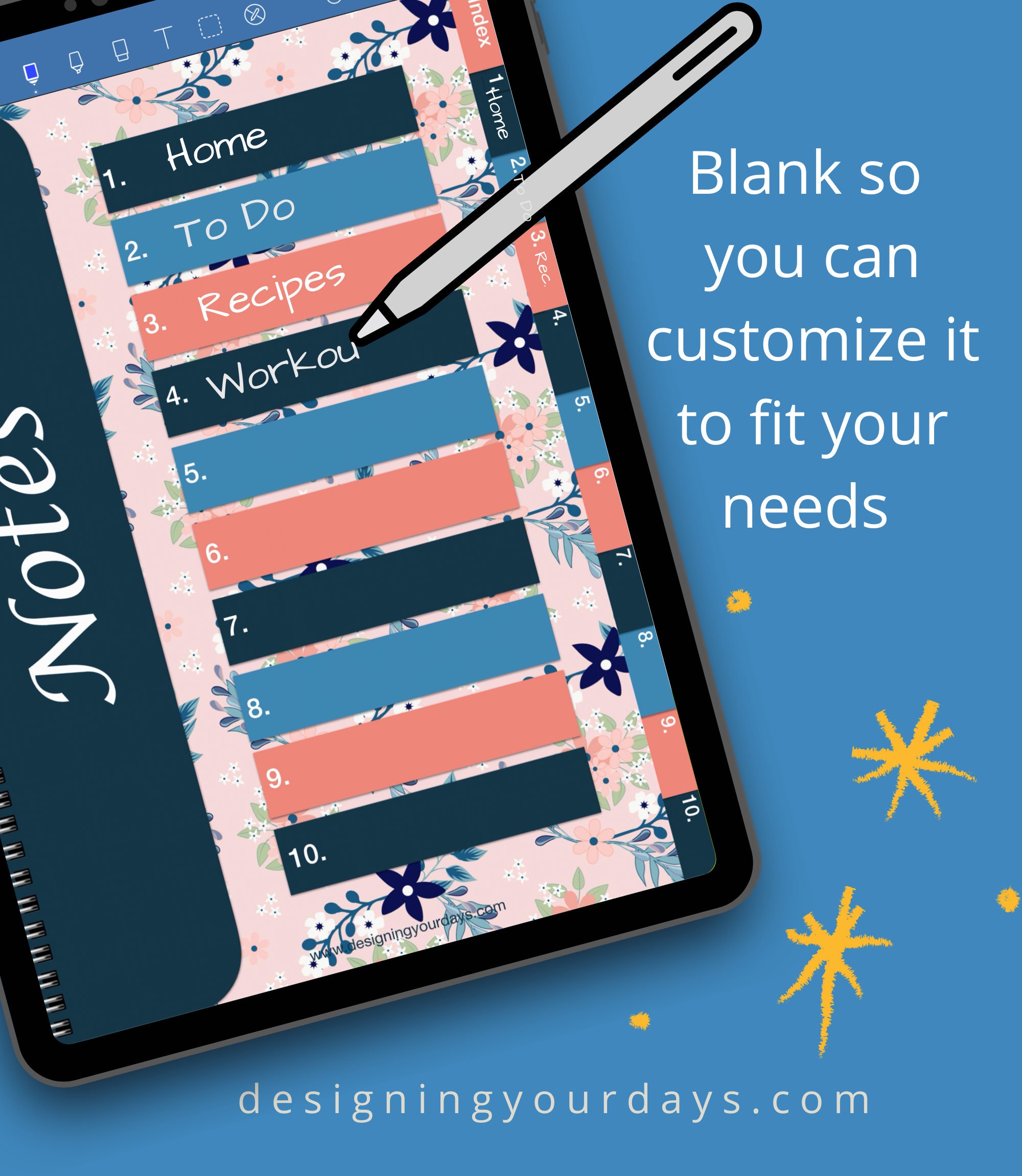 Digital Notebook Digital Journal iPad Blank Digital Etsy España