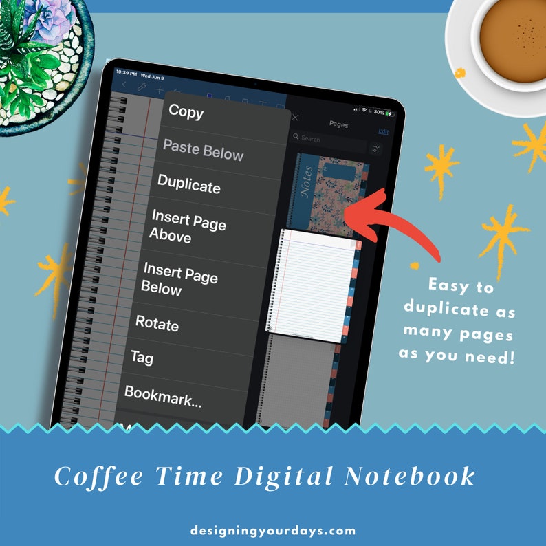 Digital Notebook, Digital Journal, Ipad, Blank Digital Notebook