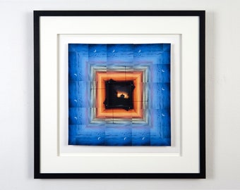 Original Framed Wall Art "Photo Mandala" #1 (One-of-a-kind art piece; #1 of 1)  Created Using Multiple Film Prints