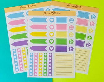 Journaling sticker sheet | Deco sticker sheets | Glossy sticker paper