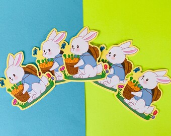 | de lapin fermier Autocollants mats mignons | Autocollants résistants à l’eau et aux intempéries