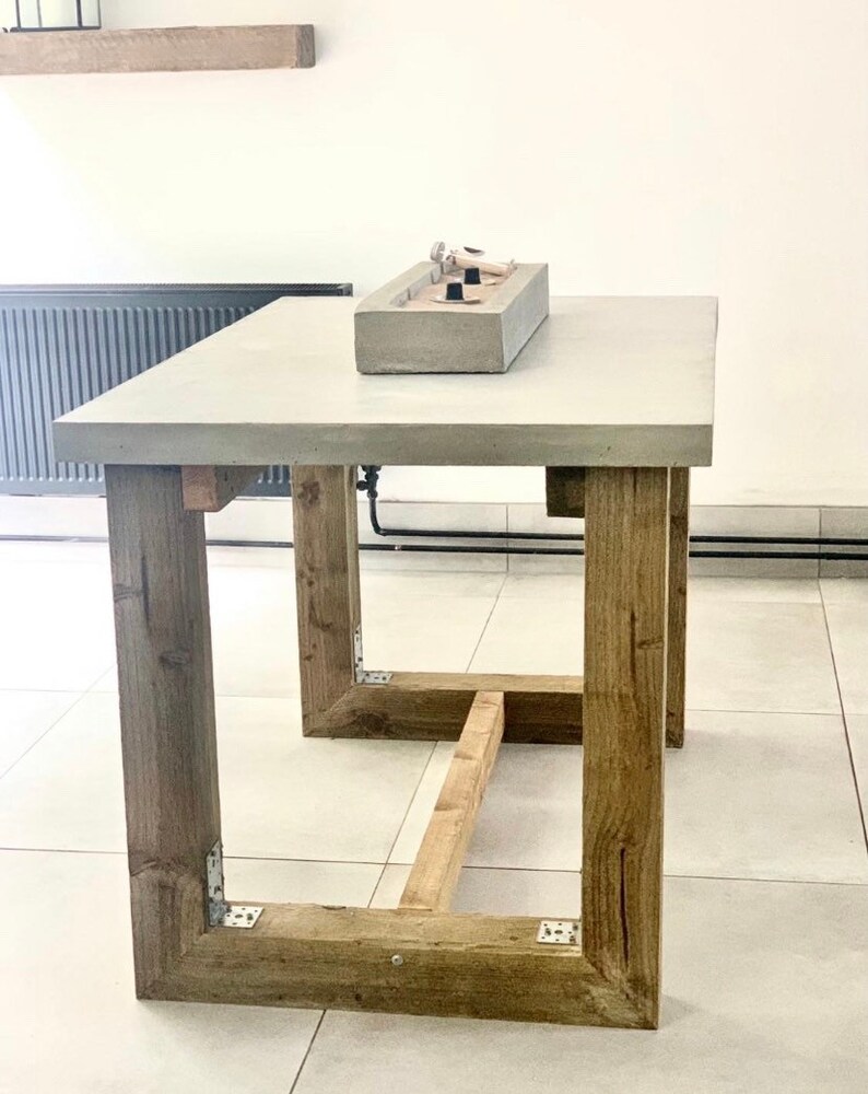 Fire pit. Table top concrete rectangular fire pit Etsy