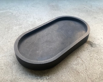 Minimalist Concrete Oval Tray | Jewelry, Candle Display